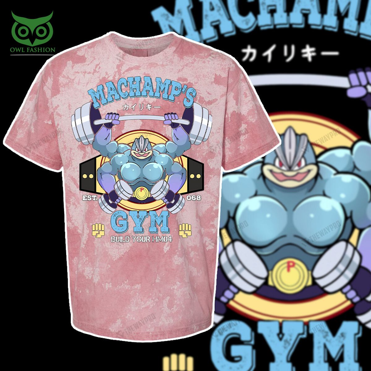 machamp gym pokemon anime blue custom 3d t shirt 4 tOJcJ