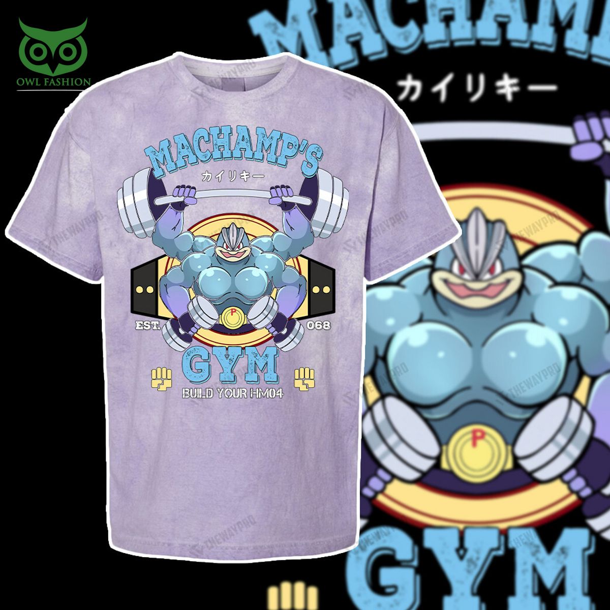 machamp gym pokemon anime blue custom 3d t shirt 6 Kqhp9