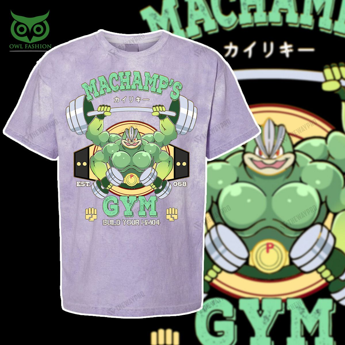 machamp gym pokemon anime green custom 3d t shirt 2 HHQDG