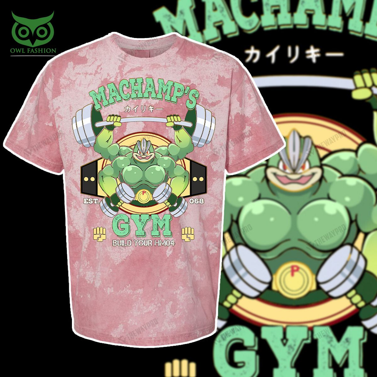 machamp gym pokemon anime green custom 3d t shirt 4 jZvAj