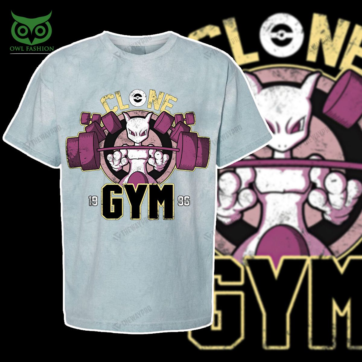 mewtwo clone gym pokemon anime custom 3d t shirt 3 3zkwX
