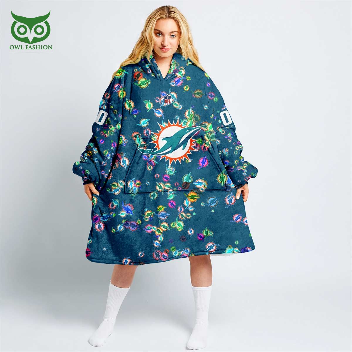 miami dolphins nfl champion personalized snuggie hoodie 1 DeGGY