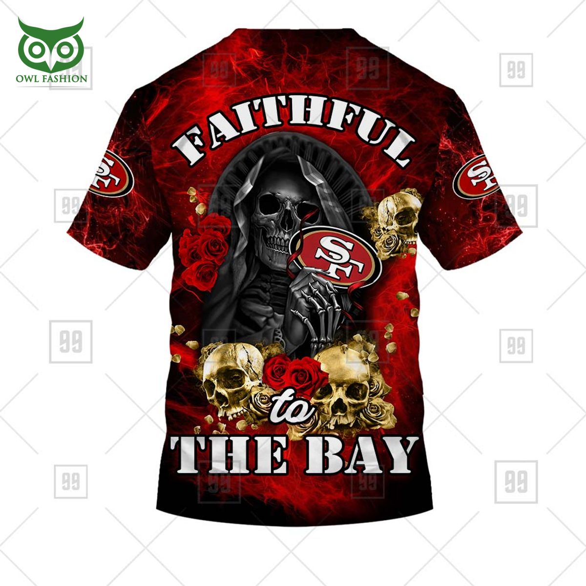 nfl san francisco 49ers fire skull red and gold 3d hoodie shirt longsleeve 7 tbIip