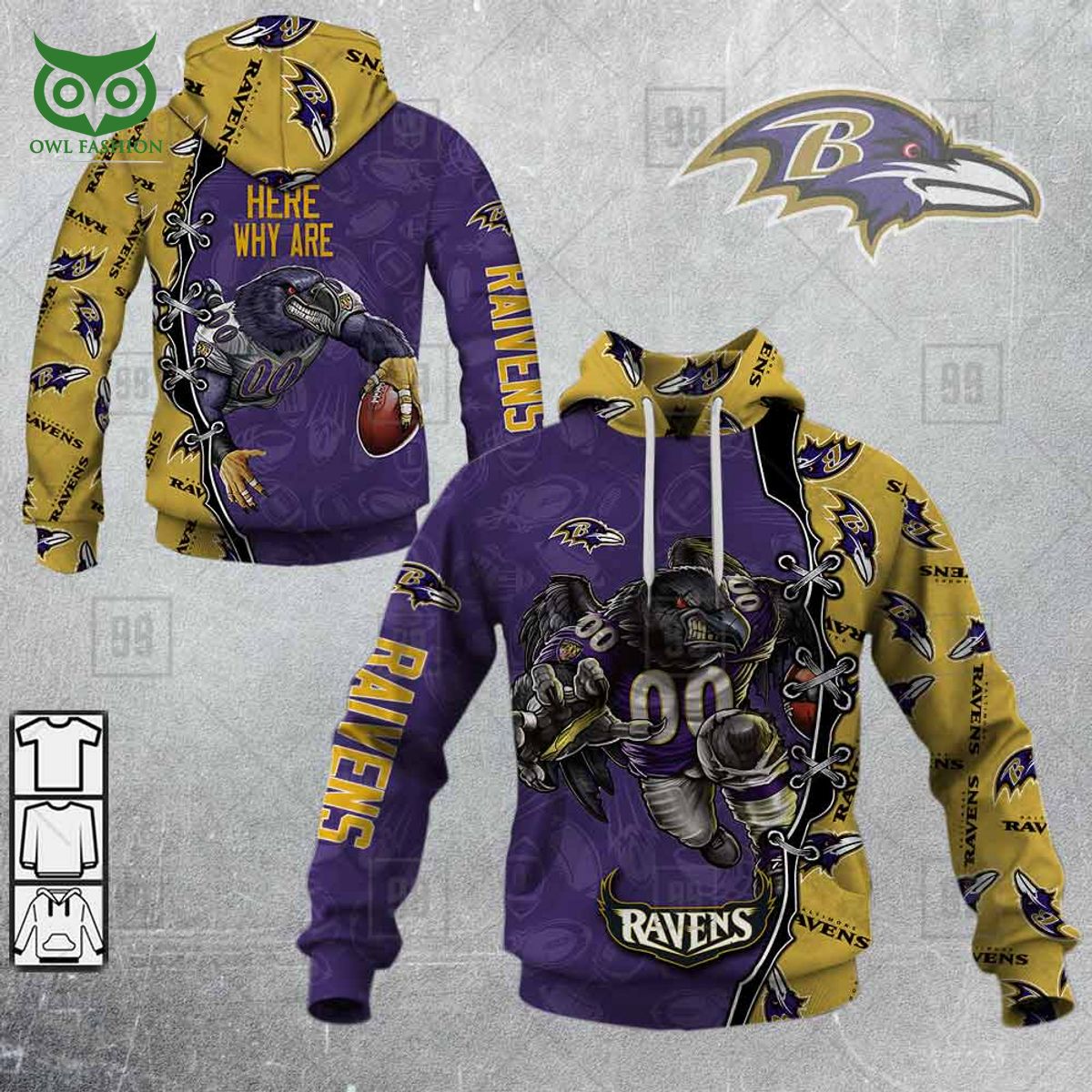 NFL Warrior Baltimore Ravens Here Why Are 3D Hoodie Shirt