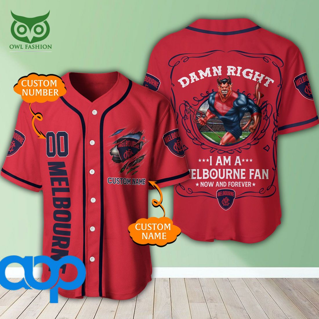 personalized damn right melbourne football club 3d baseball jersey afl mascot 1 wgHNY