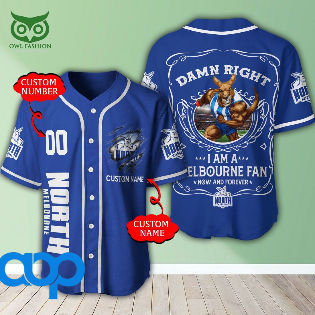 personalized damn right north melbourne football club 3d baseball jersey afl mascot 1 xBolB