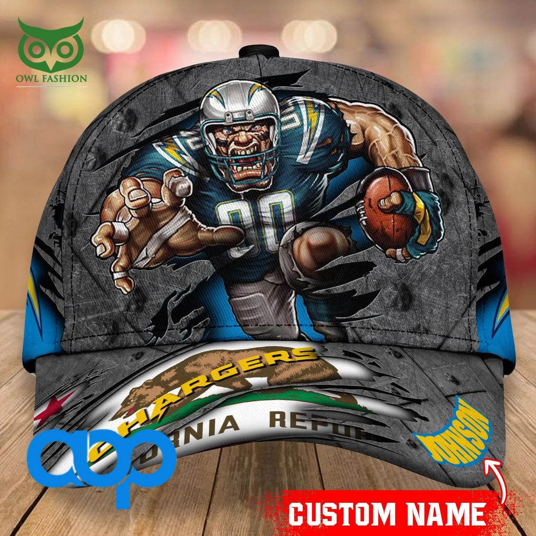 personalized los angeles chargers mascot nfl classic cap 1 fSEj0