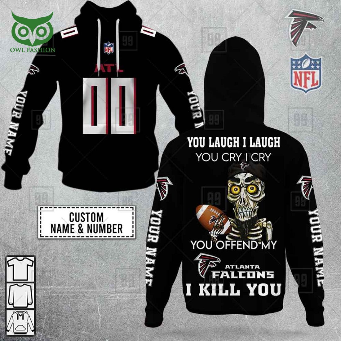 personalized nfl atlanta falcons you laugh i laugh jersey hoodie 1 7FzIM