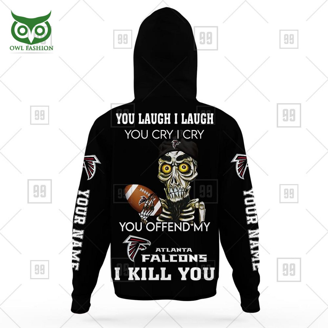 personalized nfl atlanta falcons you laugh i laugh jersey hoodie 6 v3WMm