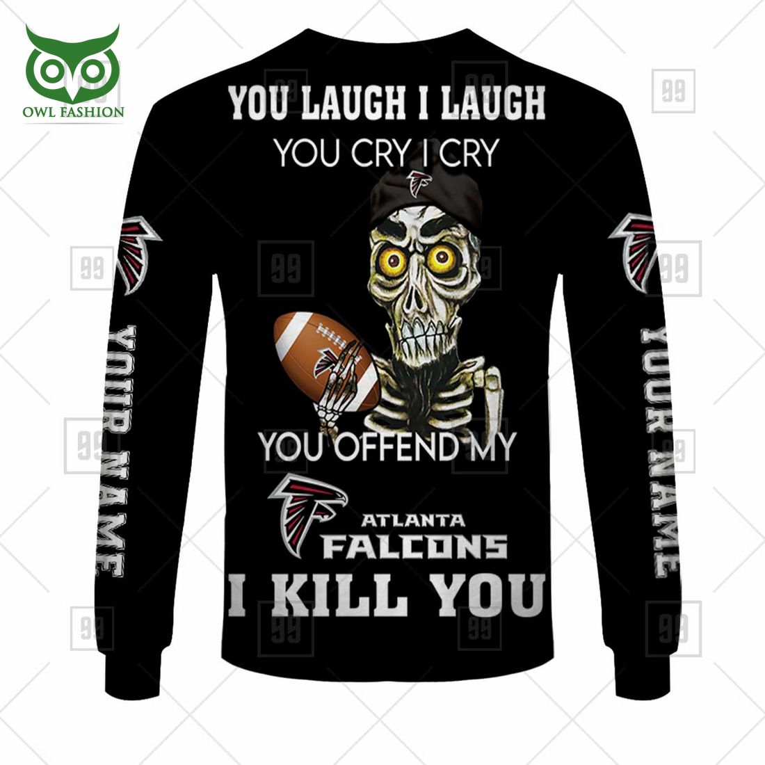 personalized nfl atlanta falcons you laugh i laugh jersey hoodie 8 VPkLL