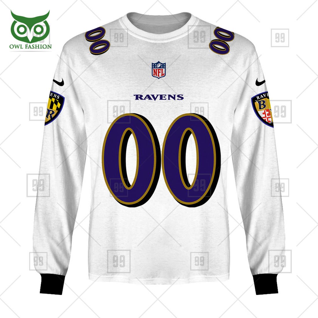 Baltimore Ravens Men Pullover 3D Hoodie Zip Hoodie - T-shirts Low