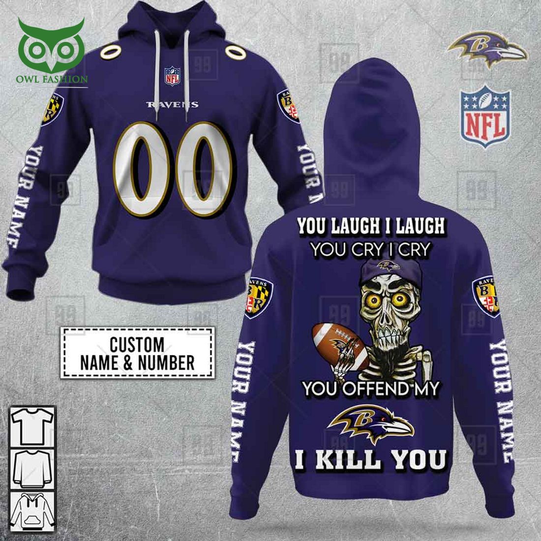 personalized nfl baltimore ravens you laugh jersey i laugh hoodie 1 nInQP