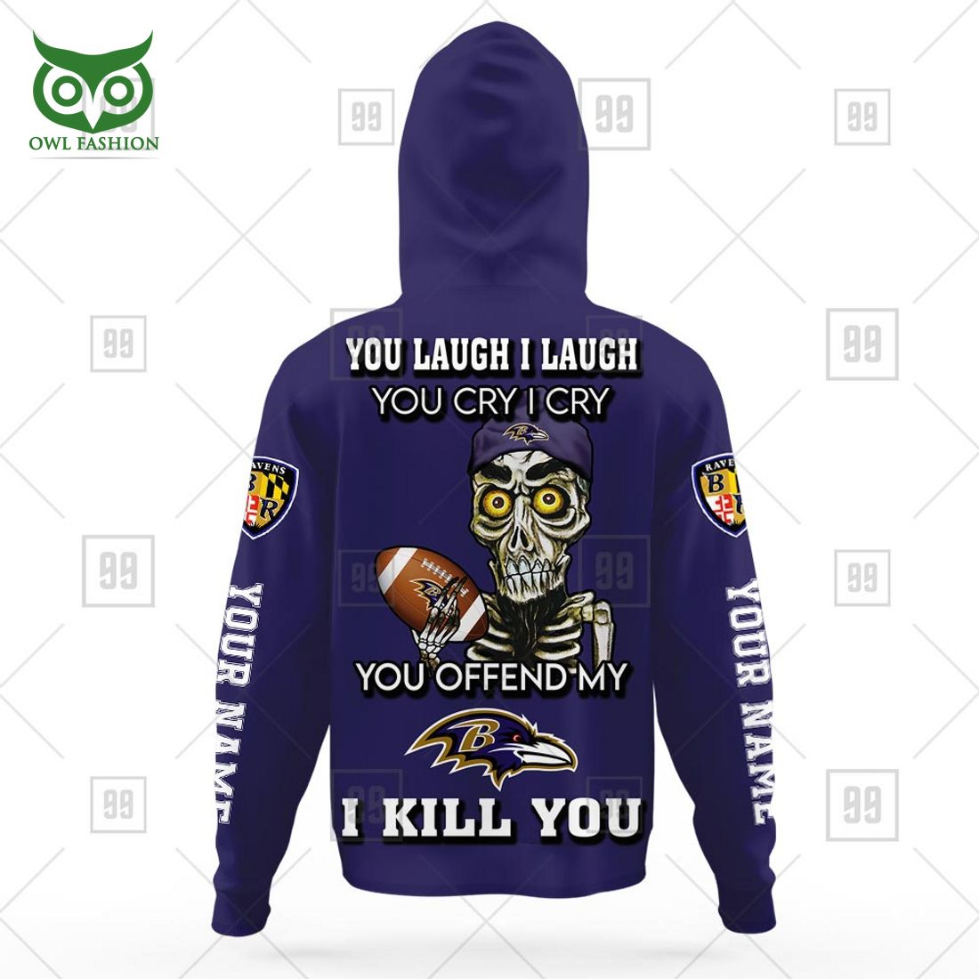 personalized nfl baltimore ravens you laugh jersey i laugh hoodie 6 JO04Q