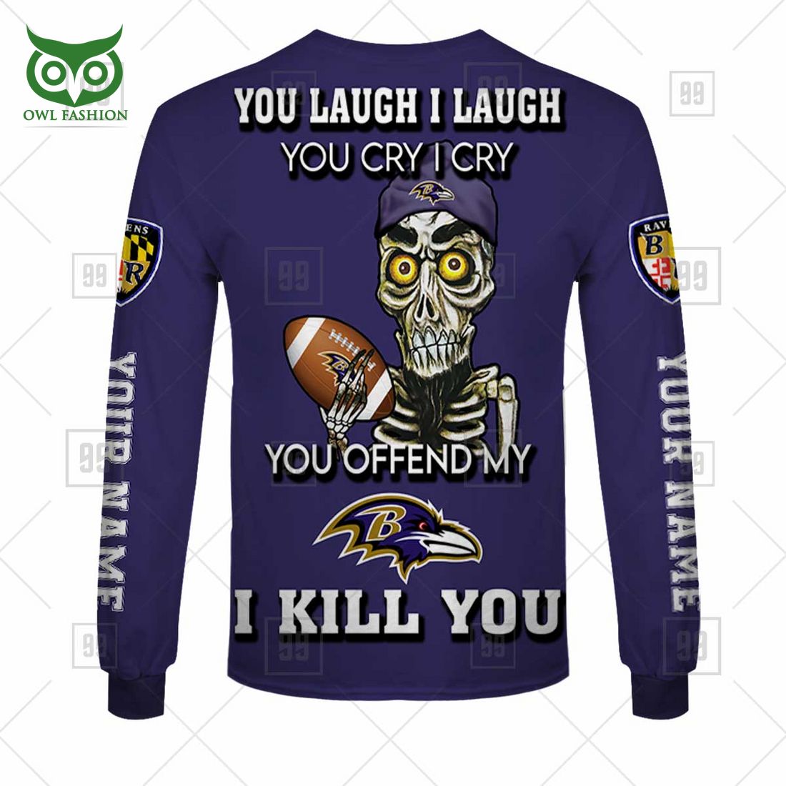 personalized nfl baltimore ravens you laugh jersey i laugh hoodie 8 4ypBe