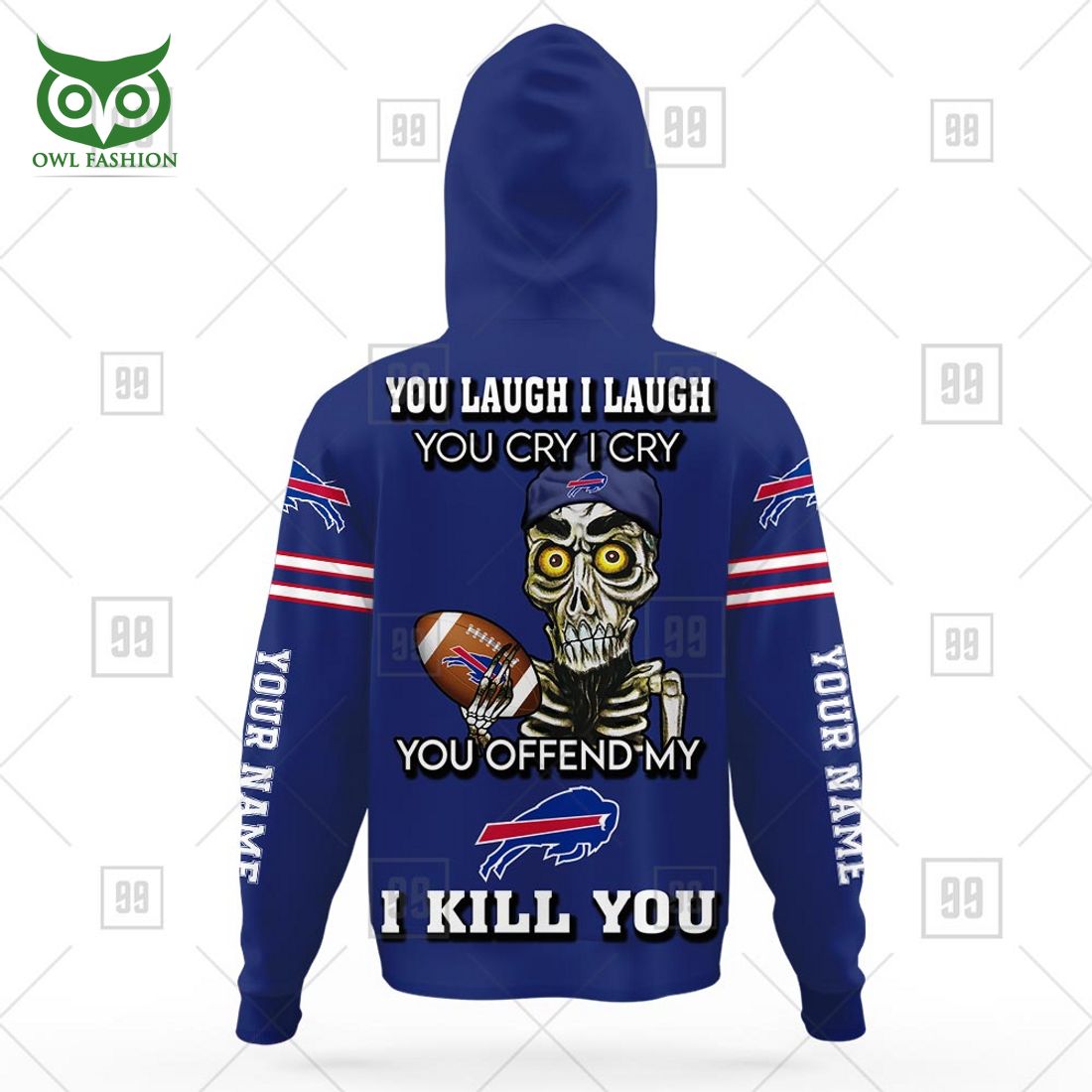 personalized nfl buffalo bills you laugh i laugh jersey hoodie 6 1Iesn