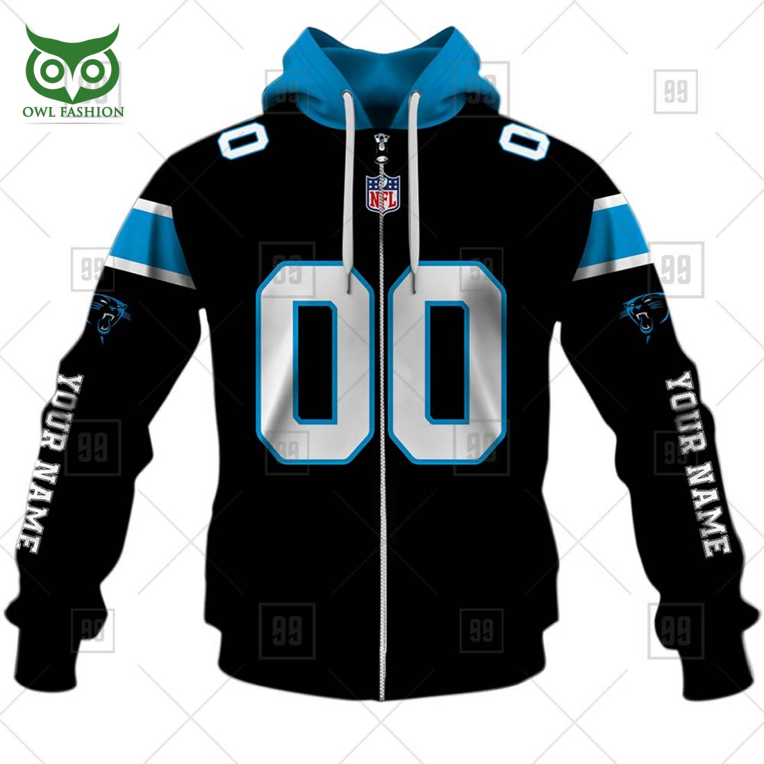 personalized nfl carolina panthers you laugh i laugh jersey hoodie 5 ic06M