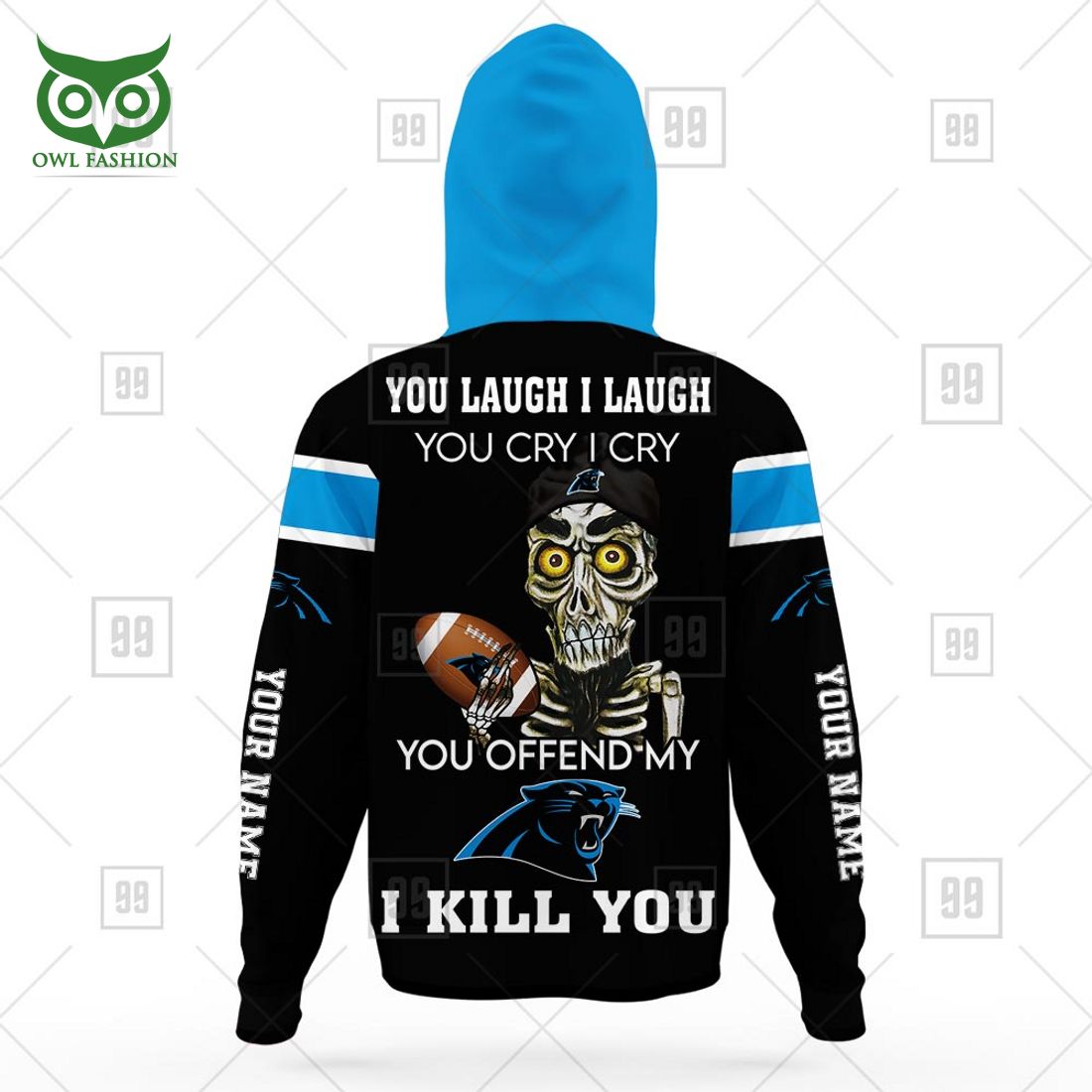 personalized nfl carolina panthers you laugh i laugh jersey hoodie 6 kxOwn