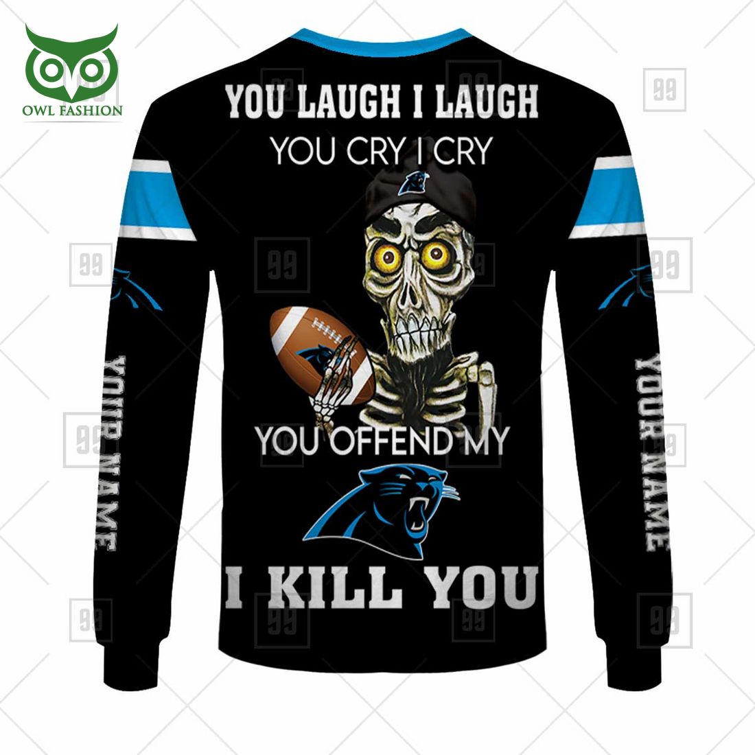 personalized nfl carolina panthers you laugh i laugh jersey hoodie 8 kgSCb