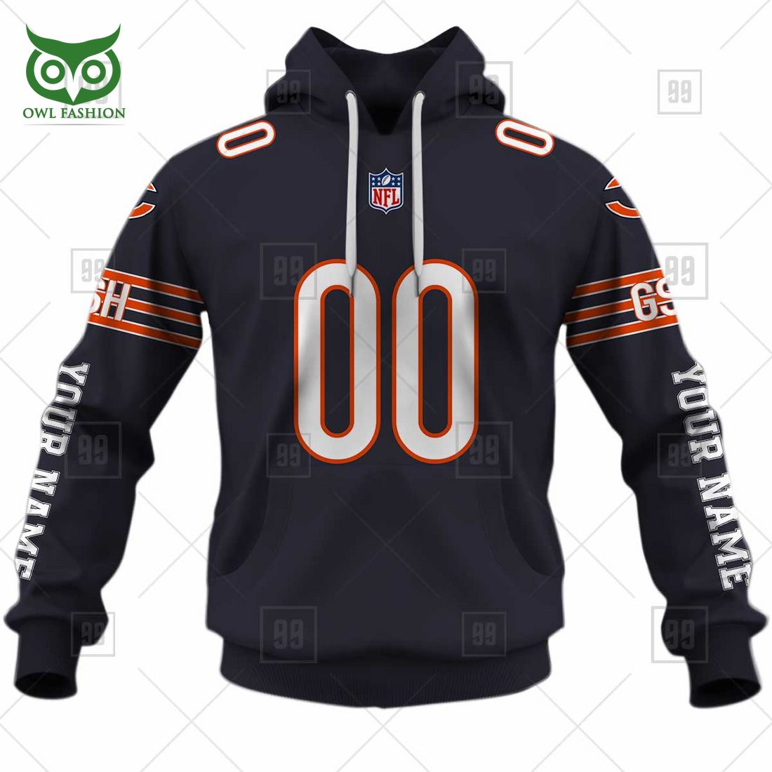 personalized nfl chicago bears you laugh i laugh jersey hoodie 2 7kQ81