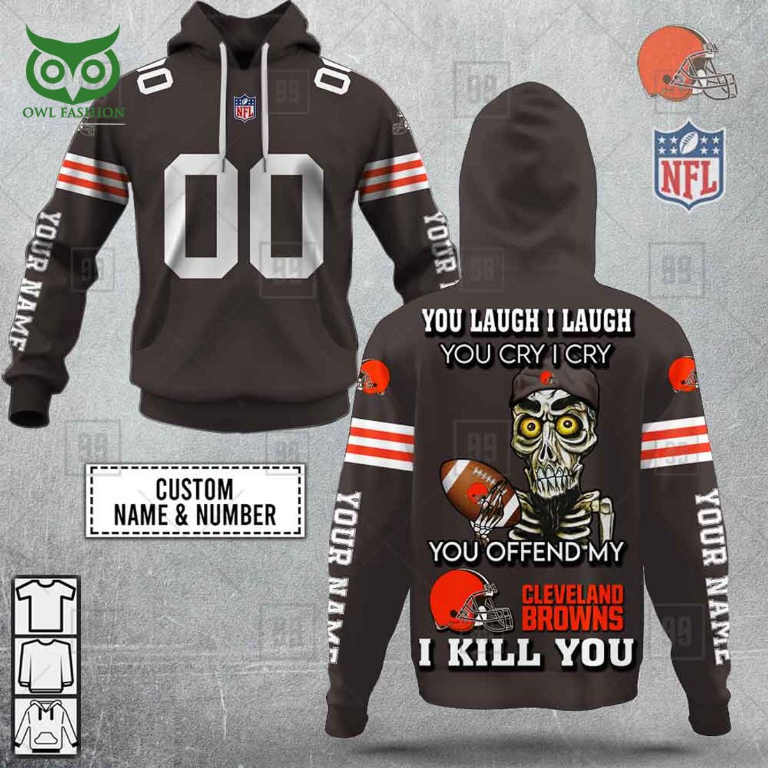personalized nfl cleveland browns you laugh i laugh jersey hoodie 1 dohko