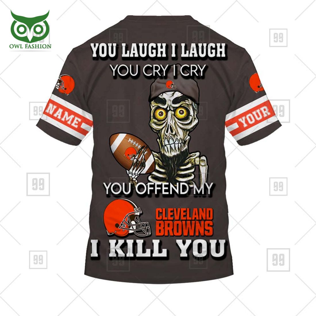 personalized nfl cleveland browns you laugh i laugh jersey hoodie 7 LXU3h