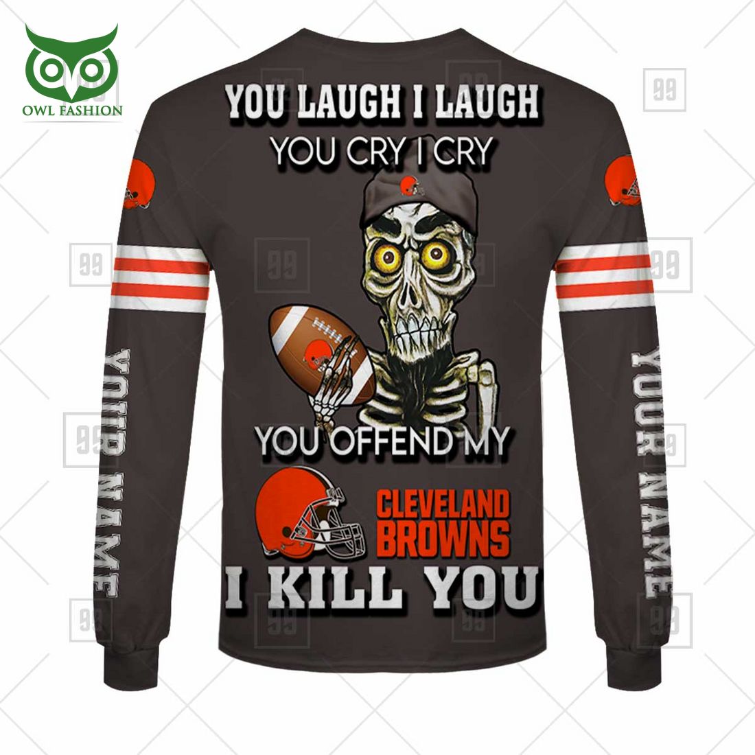 personalized nfl cleveland browns you laugh i laugh jersey hoodie 8 EZxhR