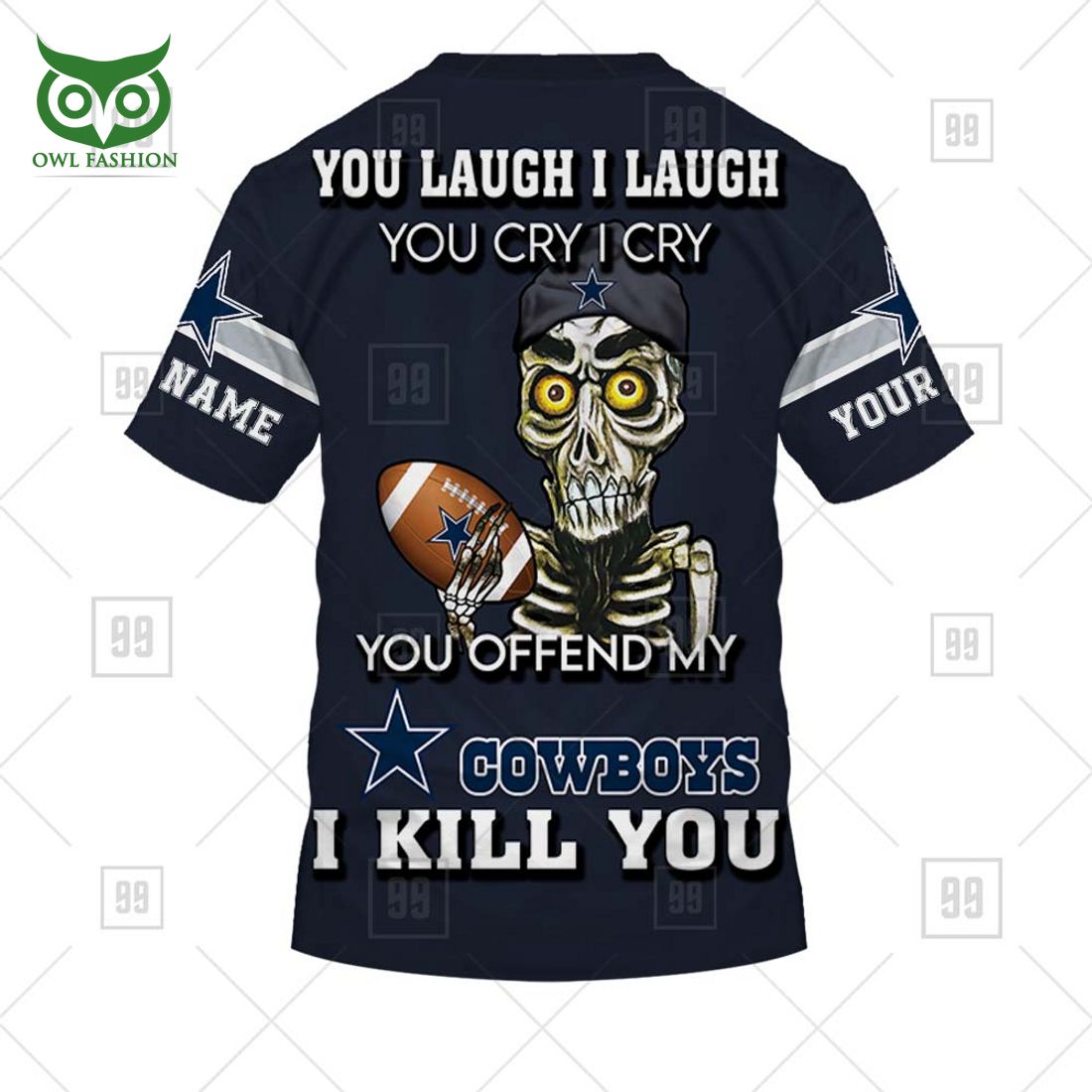 personalized nfl dallas cowboys you laugh i laugh jersey hoodie 7 f1s5j