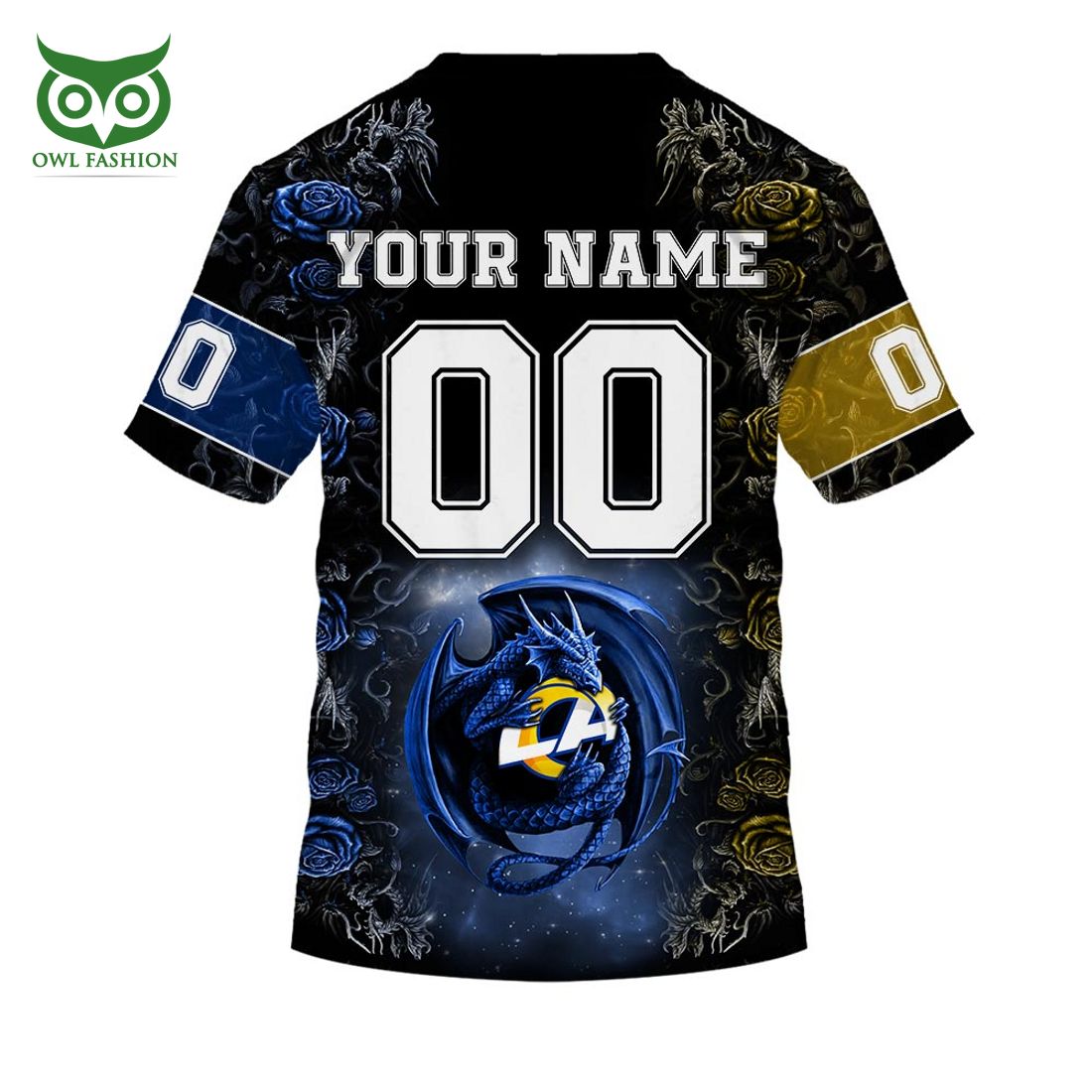 personalized nfl rose dragon los angeles rams hoodie 7 anehO