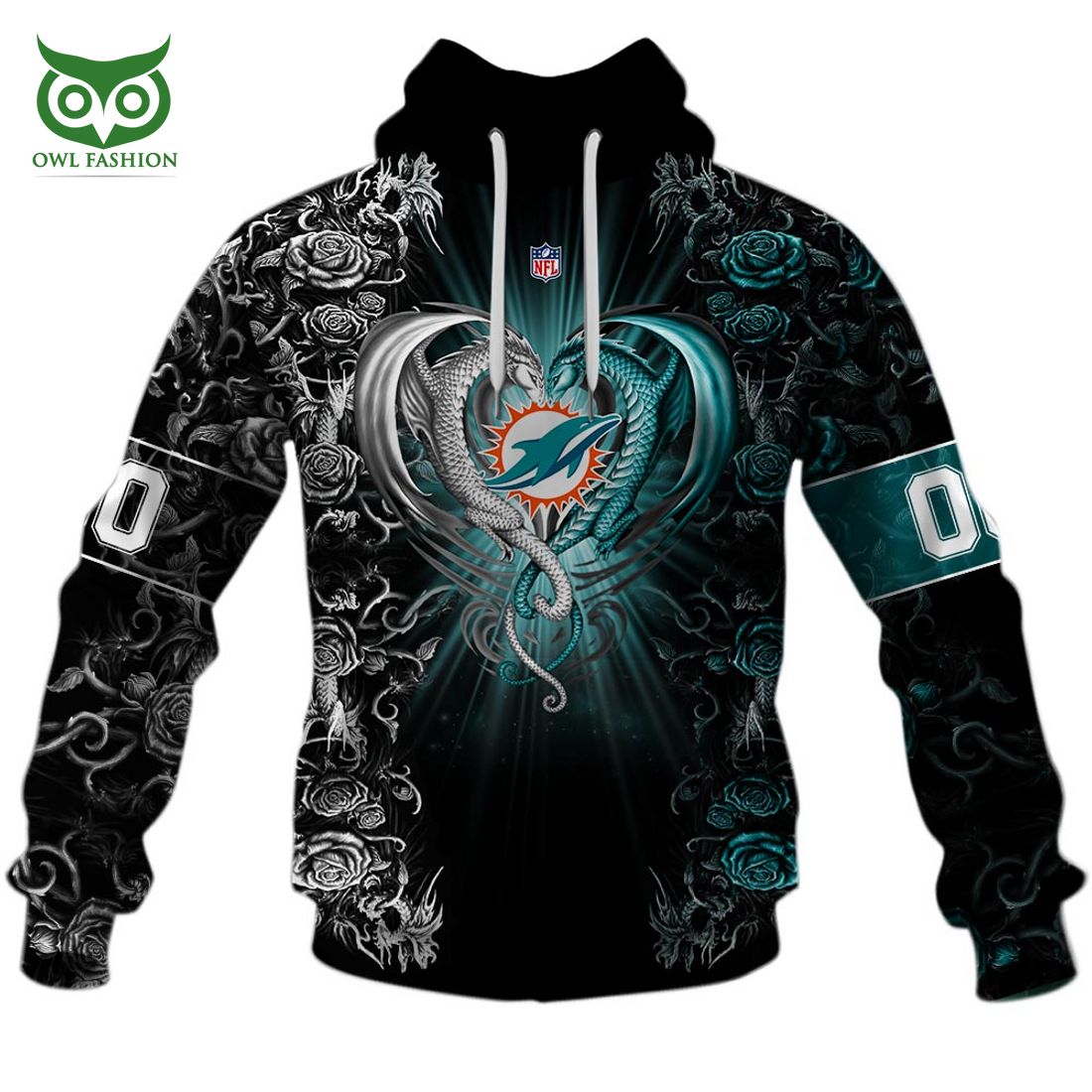 personalized nfl rose dragon miami dolphins hoodie 2 tEMAE