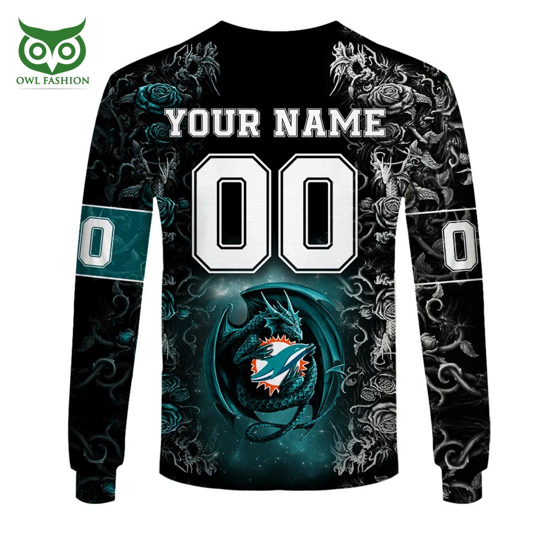 personalized nfl rose dragon miami dolphins hoodie 8 QpT6k