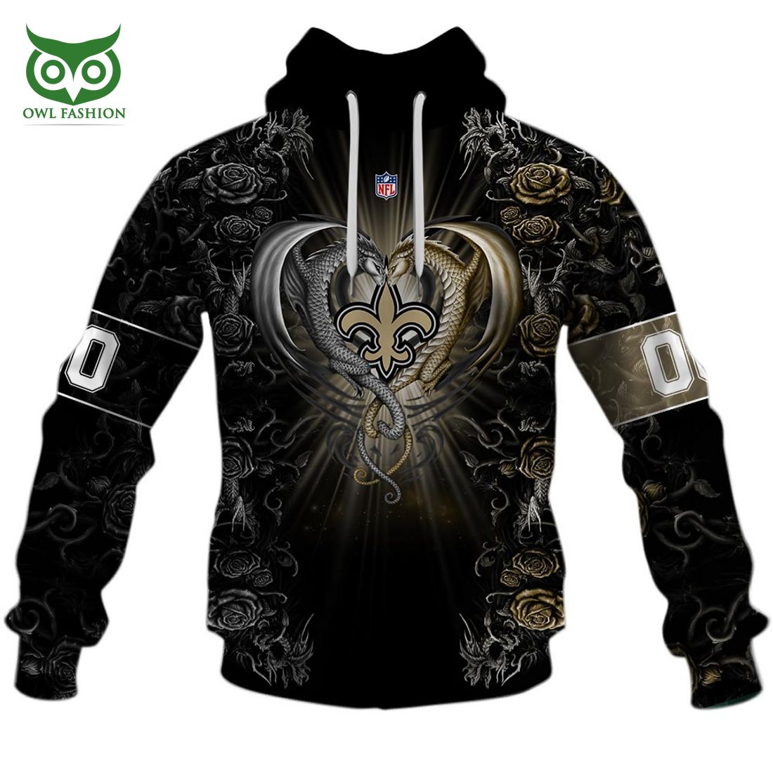 personalized nfl rose dragon new orleans saints hoodie 2 x1ywP
