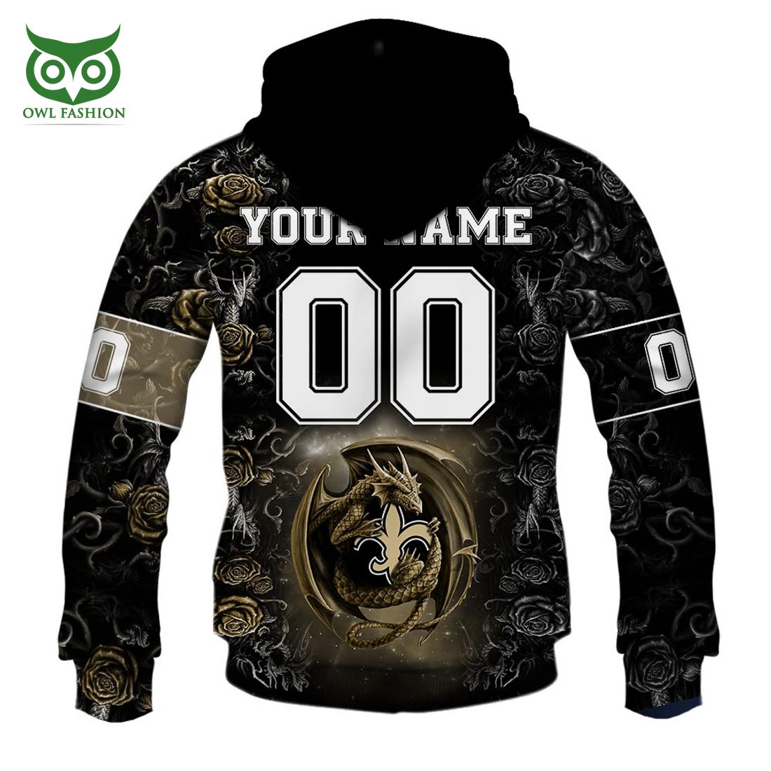 personalized nfl rose dragon new orleans saints hoodie 6 QBugF