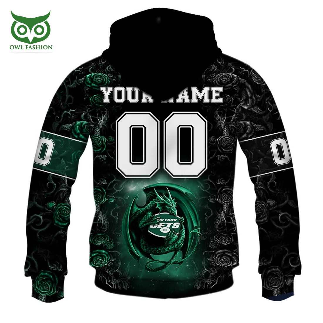 personalized nfl rose dragon new york jets hoodie 6 R4e6a