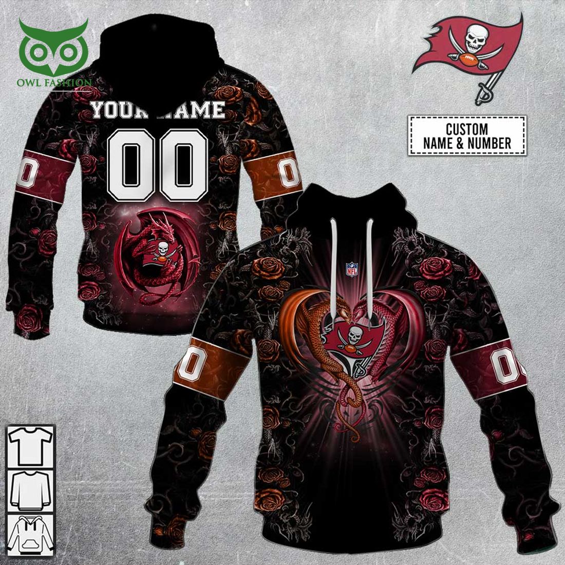 personalized nfl rose dragon tampa bay buccaneers hoodie 1 xToi6