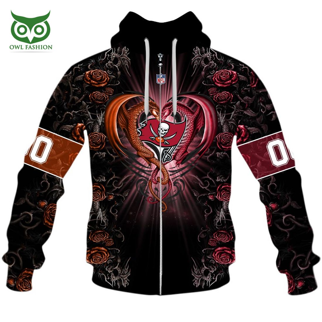 personalized nfl rose dragon tampa bay buccaneers hoodie 5 s3J44