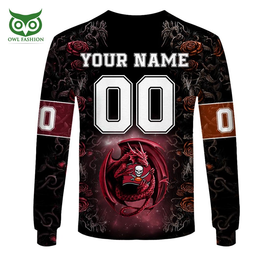 personalized nfl rose dragon tampa bay buccaneers hoodie 8 hK760