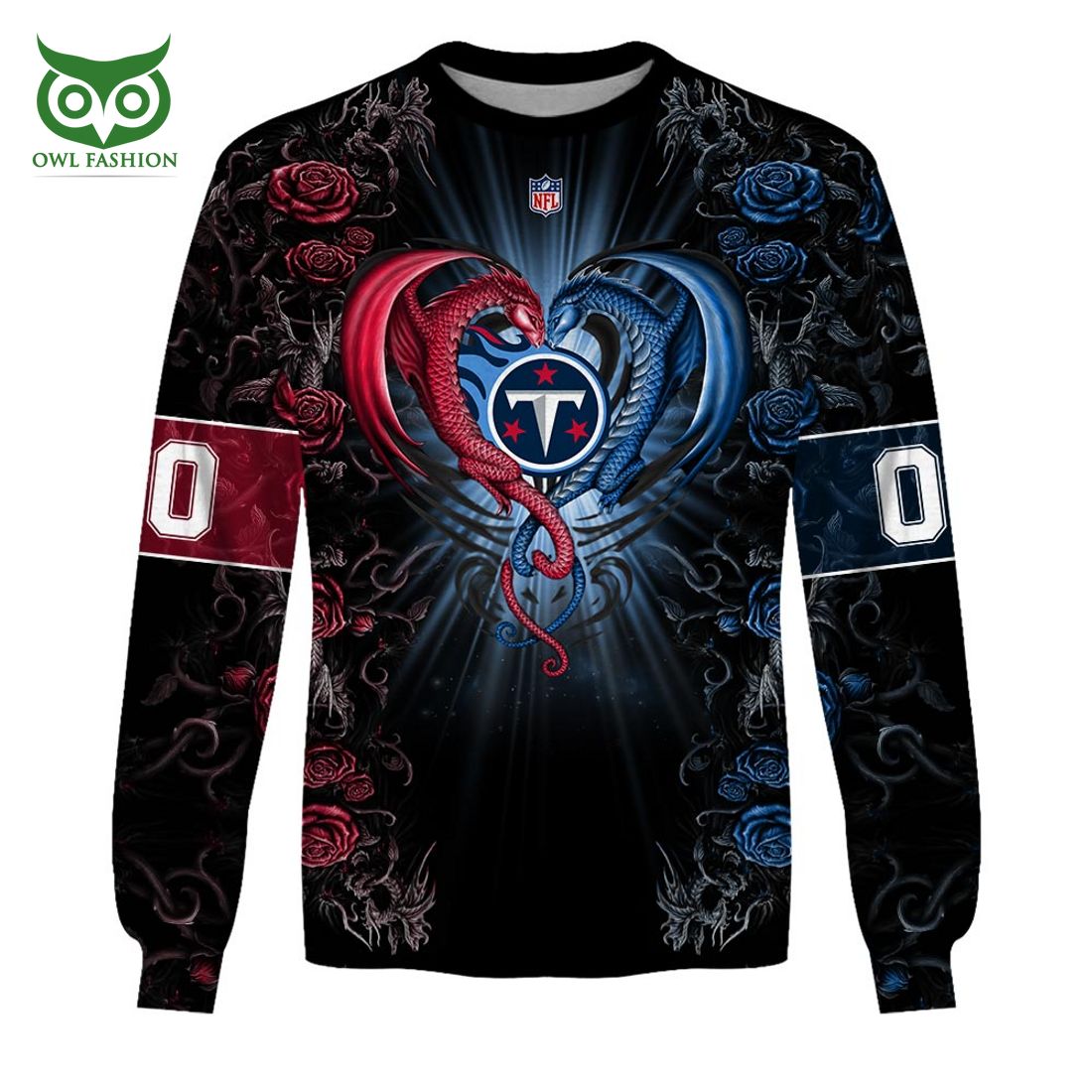 personalized nfl rose dragon tennessee titans hoodie 4 13yin