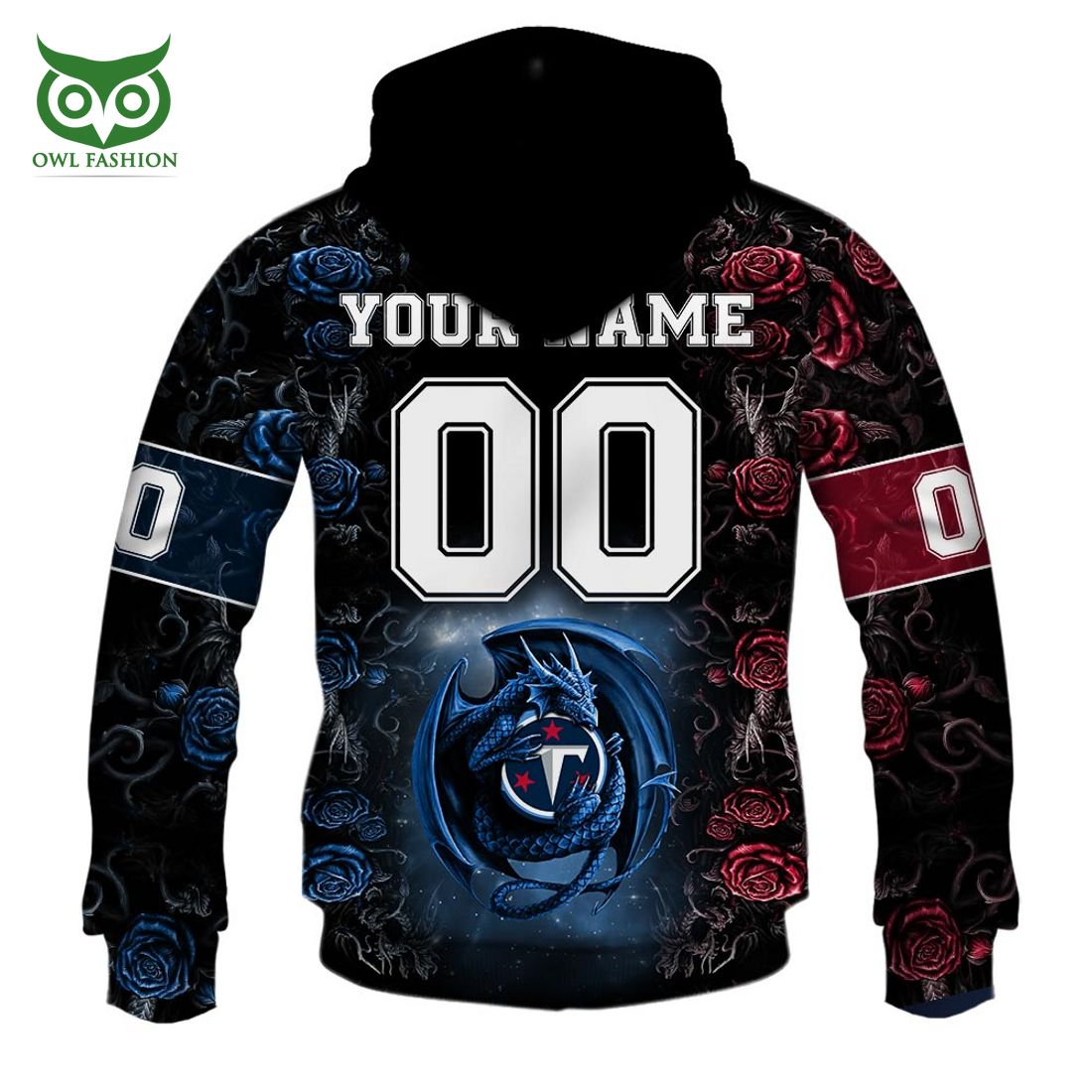 personalized nfl rose dragon tennessee titans hoodie 6 F5tyy