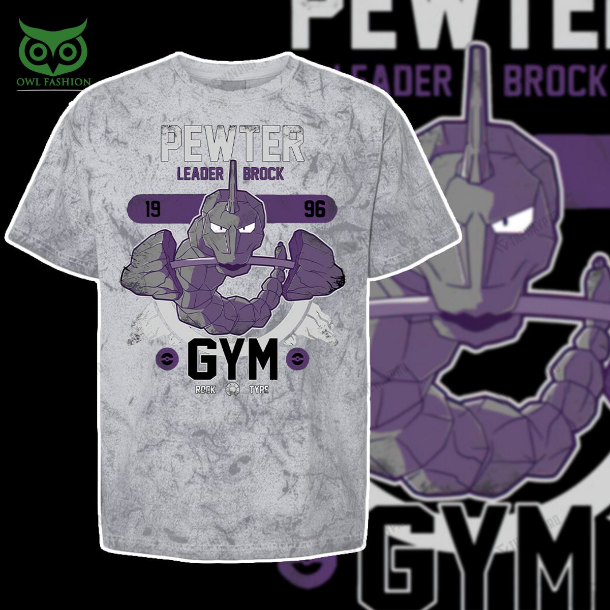 pewter gym pokemon anime custom 3d t shirt 2 egJsy