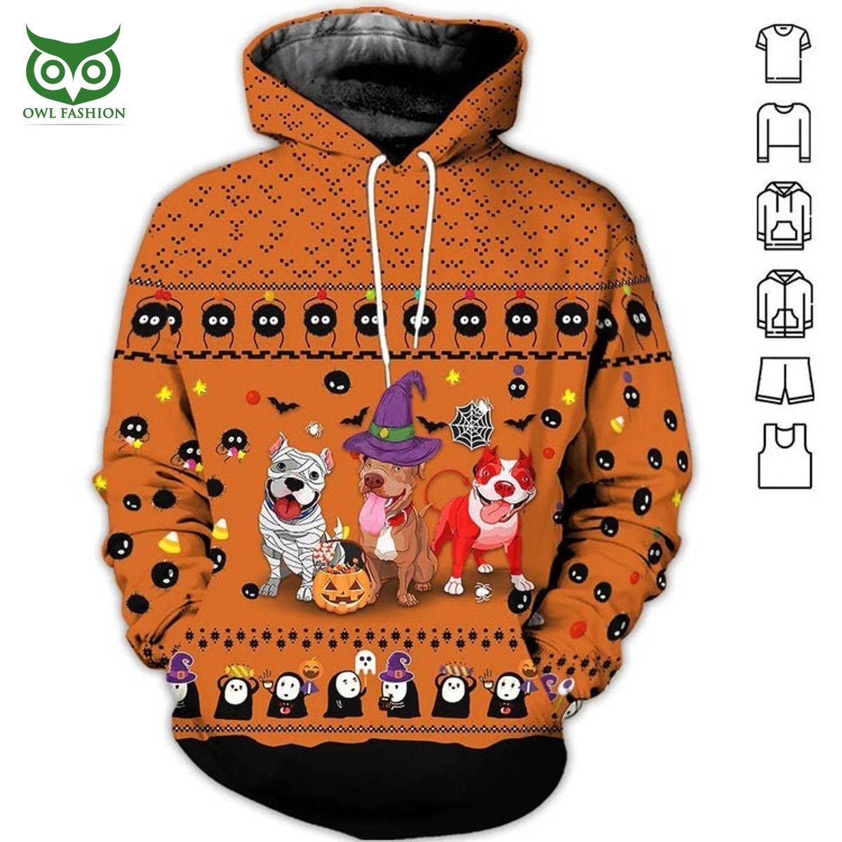 pitbull halloween dog breeds halloween gift 3d hoodie 1 4IGVV