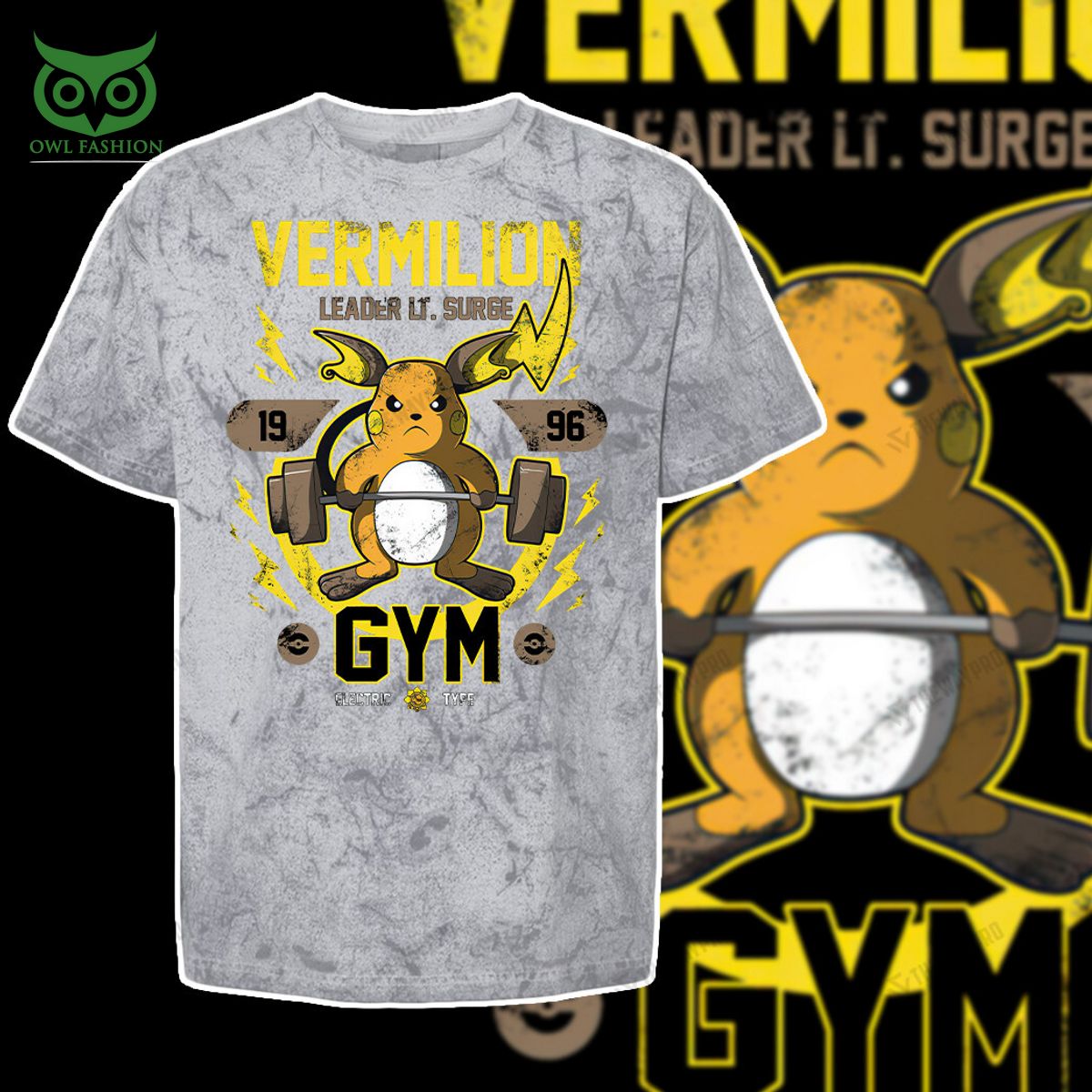 vermilion gym pokemon anime custom 3d t shirt 1 ppUjx