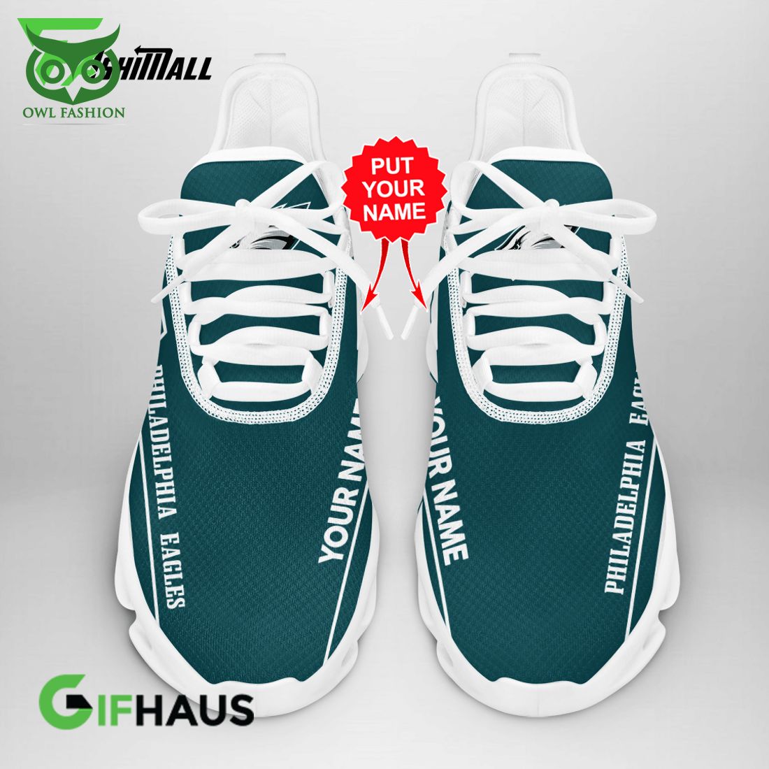 Philadelphia Eagles NFL Air Cushion Shoes Custom Name Men Women