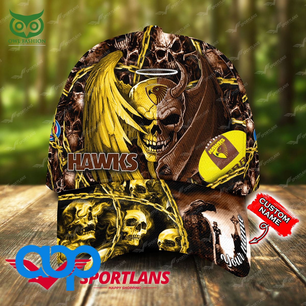 hawthorn hawks football club afl personalized 3d printed cap 1 txGWH