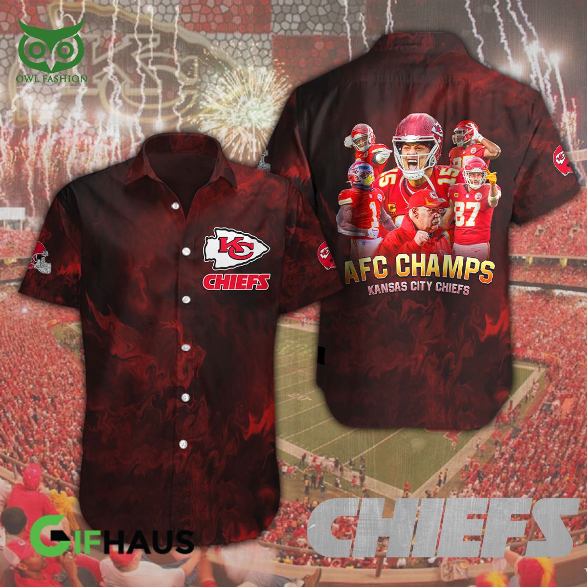 Kansas City Chiefs Button Up Polo Shirt - T-shirts Low Price