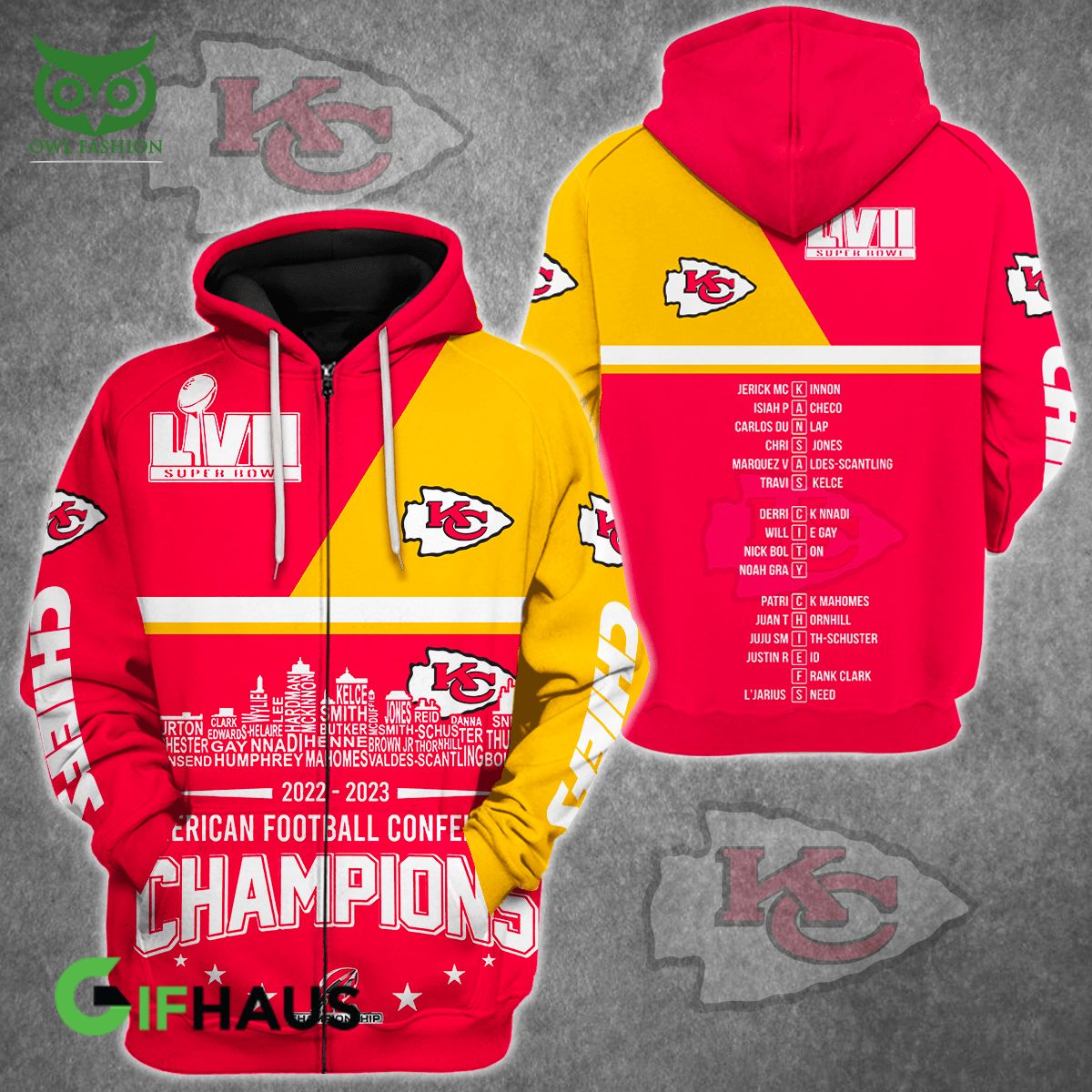 NFL Kansas City Chiefs Super Bowl Champions 3D Tshirt Hoodie Zip - Owl  Fashion Shop