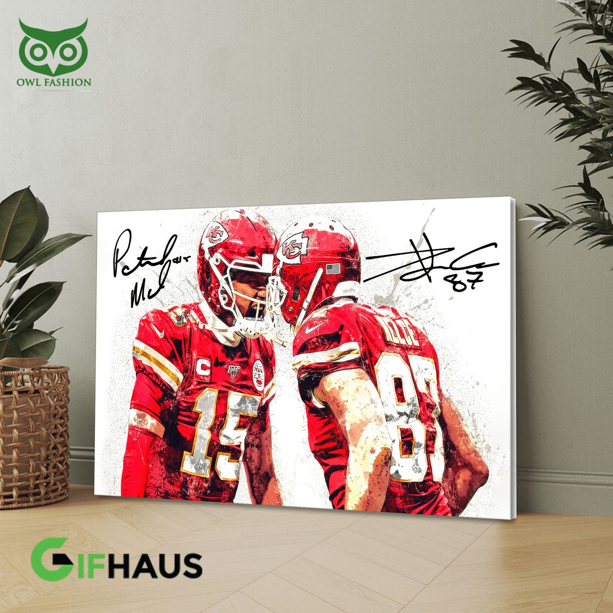 nfl kansas city chiefs two players canvas 2 sVZ1A