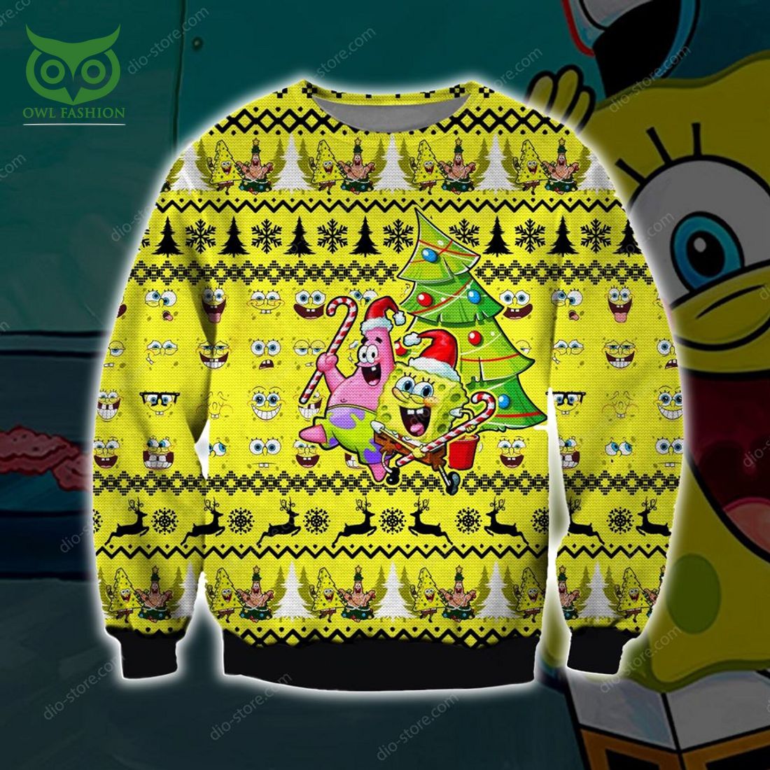 spongebob knitting pattern 3d print ugly sweater sweatshirt christmas 1 dmEot