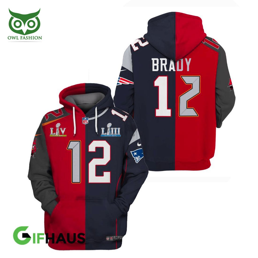 tom brandy nfl legend red and gray 3d hoodie 1 itmeI