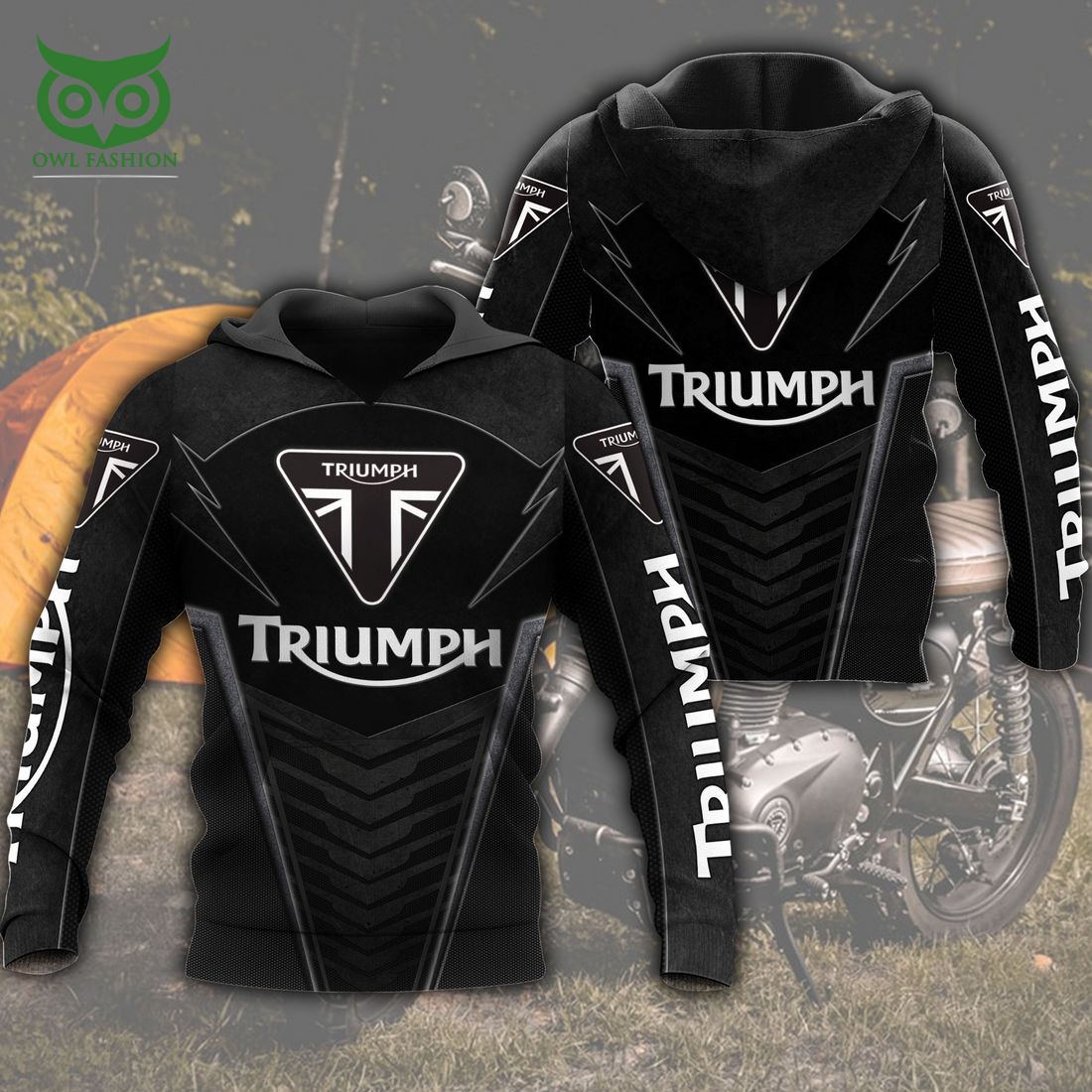 triumph motorcycles black and gray 3d shirt 1 ICKbr