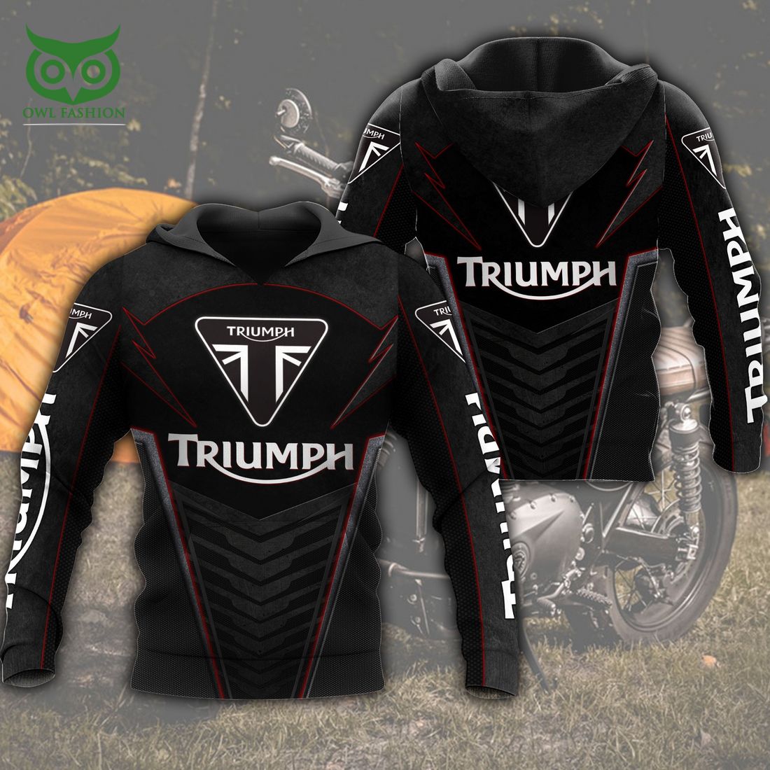 triumph motorcycles red line black 3d shirt 1 e0Z1s